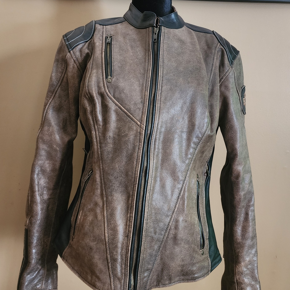 Harley-Davidson Brown Leather Biker Jacket